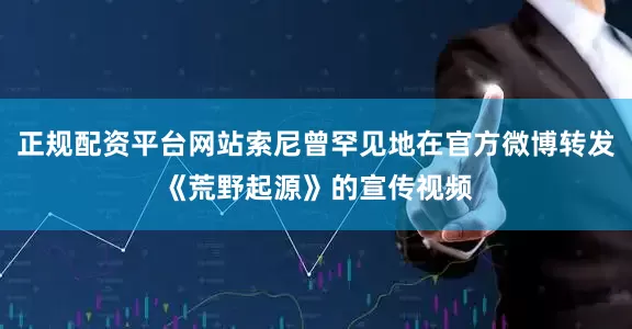 正规配资平台网站索尼曾罕见地在官方微博转发《荒野起源》的宣传视频